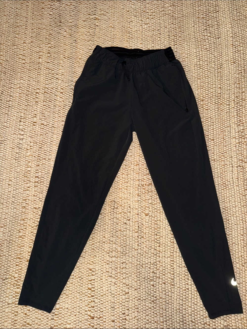 Women’s Dri Fit Nike Black Athletic Track Pants with Reflective Swoosh